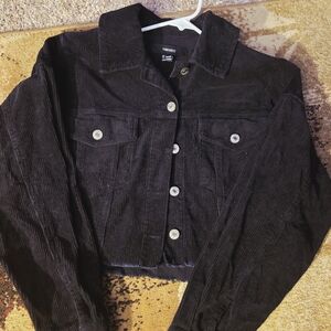 Forever 21 Black Corduroy Jean Jacket